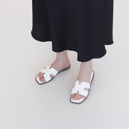 Hofeny H-Shaped Sandals in Multiple Colors, Classic, Simple and Comfortable Women'S Sandals, Slippers, Lafite Grass Countryside Style Versatile Walking Shoes Girl Footwear Summer Black Tsinelas