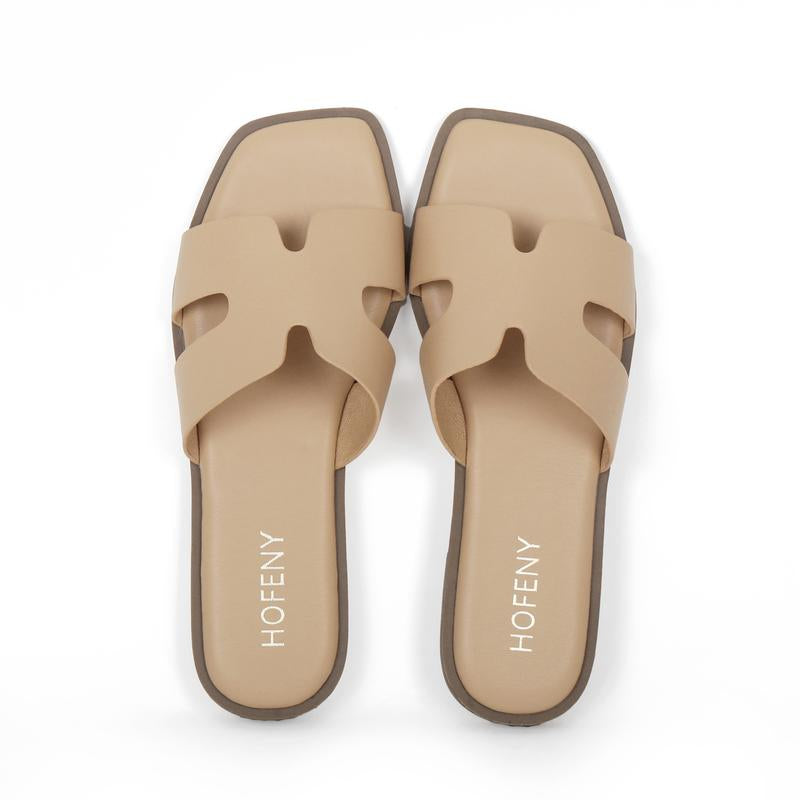 Hofeny H-Shaped Sandals in Multiple Colors, Classic, Simple and Comfortable Women'S Sandals, Slippers, Lafite Grass Countryside Style Versatile Walking Shoes Girl Footwear Summer Black Tsinelas